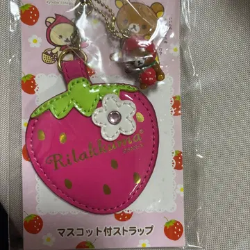 초레어 리락쿠마 마스코트 부착 스트랩 딸기