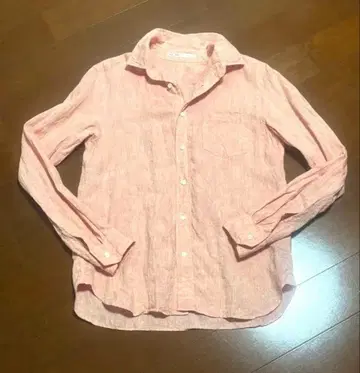 MACPHEE 린넨 긴팔 셔츠 핑크