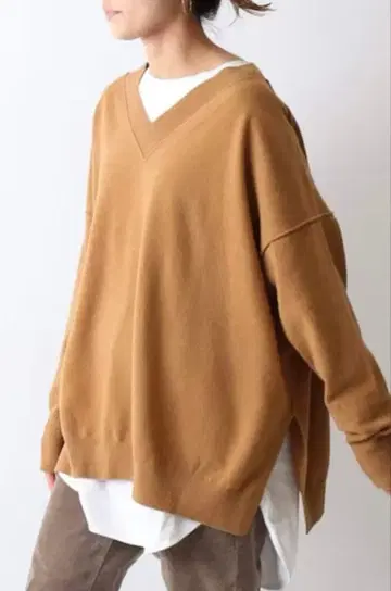 FRAMeWORK 프레임워크 울 천축 V넥 와이드 풀오버