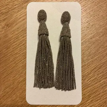 니켈 컬러 비즈 태슬 귀걸이 웨딩 촬영 결혼식