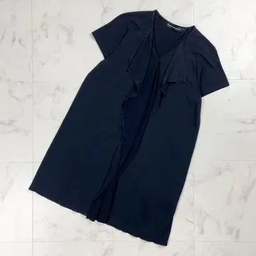 히로코코시노 프릴 디자인 반팔 원피스 블랙 사이즈 40*BD368