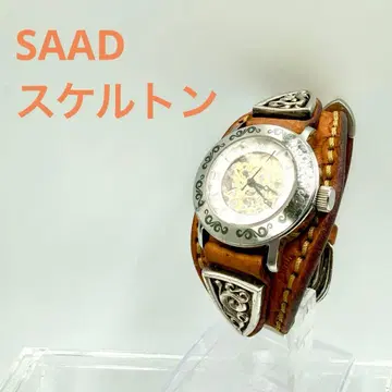 SAAD 사드 가죽 손목시계 스켈레톤 자동 오토매틱