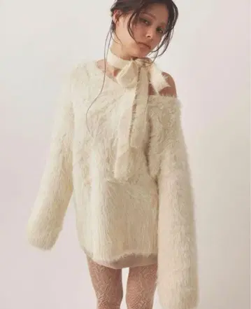 pellicule ribbon muffler knit