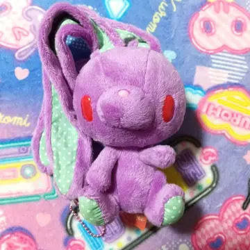 범용 토끼 봉제 인형 야와하다 전개 도트 한입 사이즈 보라색