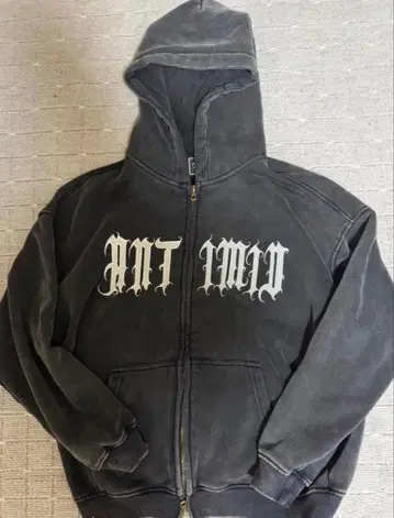 ANTIMID 지퍼 후드티 블랙