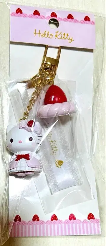 [새상품급] 헬로키티 딸기 휘핑 케이크 키링 산리오 레어