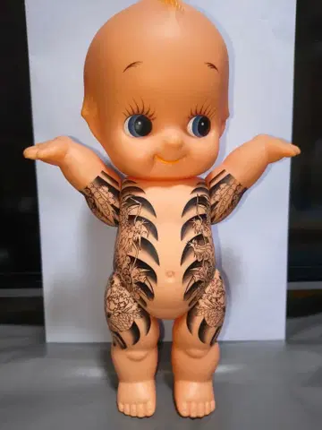 흑백 문신 큐피 약 28cm