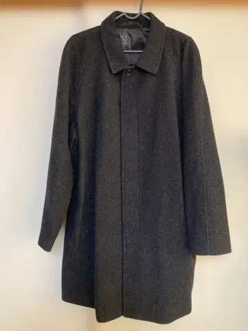 [무인양품] 울 100% 다크 그레이 체스터 코트 L