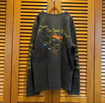 [ AVIREX ] 아비렉스 비 자수 빅 티셔츠 롱T 베드저 져지 XL