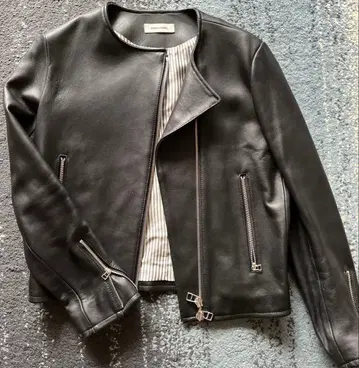 DIRECTOIRE 리얼 가죽 자켓 38 블랙