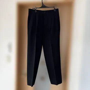 SUPERIOR 남성용 슬랙스 블랙 울 투 턱 팬츠