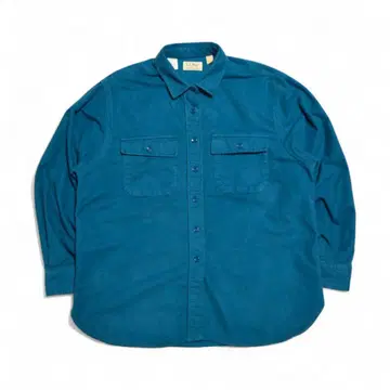 USA제 80s L.L.Bean 샤모아 아크로스 셔츠 16 터콰이즈 블루