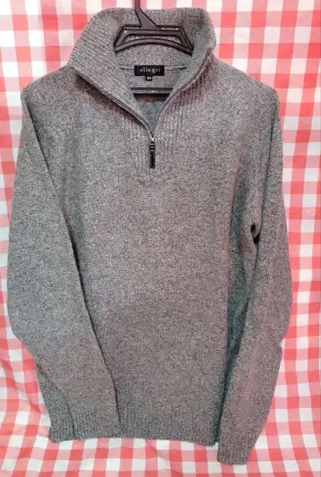 allegri 48 (L 사이즈) 집업 스웨터 라이트 그레이