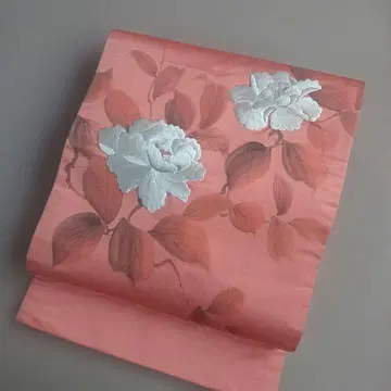 교토 노가쿠 작가 쇼란 낙관 순수 실크 시오제 자수 나고야 오비