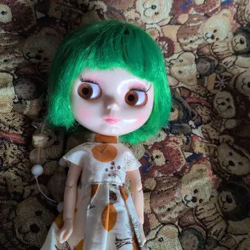 아이시 인형 밝은 옐로우 그린 숏 헤어
