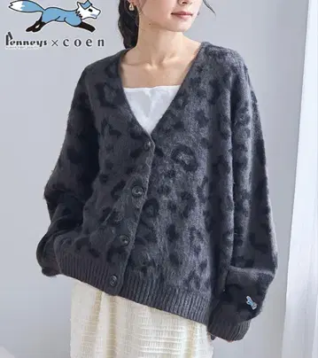 PENNEYS 별주 모듬 자카드 기모 니트 가디건