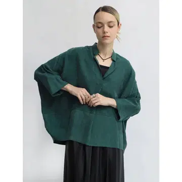 야마다야 Aga (아르가) 큐프라 피치 스키퍼 블라우스 (다크 그린)