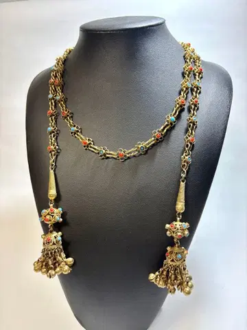 [빈티지 티베탄 목걸이] 태슬 라리엇 목걸이 벨트 에스닉