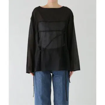 AMOMENTO SHEERCOTTON DRAWASTRING TOP AM2