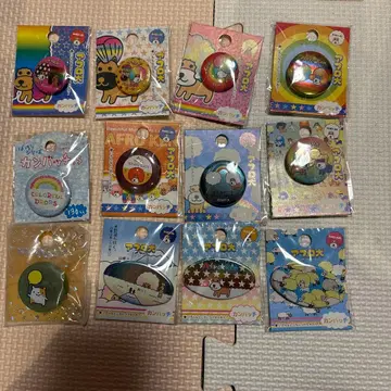 산엑스 캔뱃지 헤이세이 레트로 아프로견 햄스터 등 12점