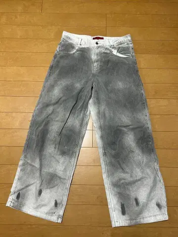 Jaded London 그레이 와이드 레그 데님 팬츠