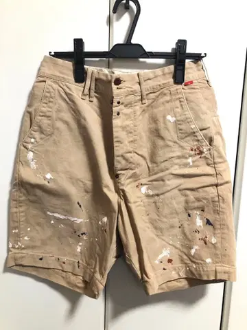 ANACHRONORM 페인트 가공 숏팬츠 ANACHRONORM 페인트