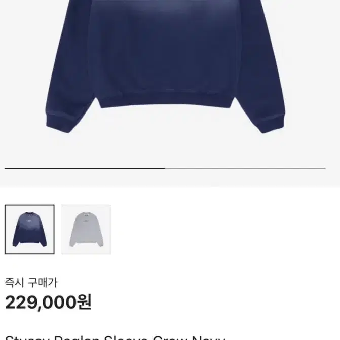 스투시 래글런 네이비 맨투맨 티셔츠
