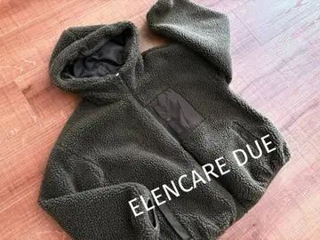 엘렌카레듀에 여성용 브라운 후드 보아 자켓