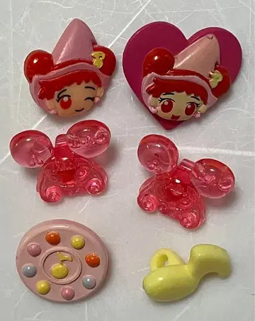 오쟈마녀 도레미 버튼 6개 세트 헤이세이 레트로 레어