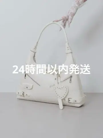 Darich 다리치 스터드 가죽 벨트 디자인 맥시 백 화이트