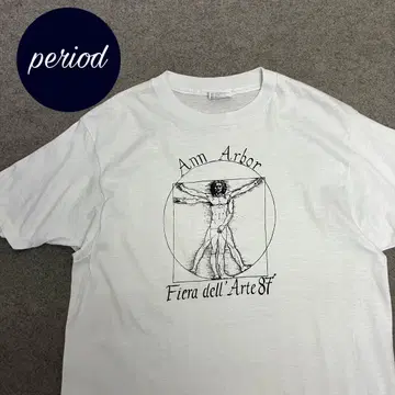 P2979 80s Hanes 레오나르도 다빈치 T셔츠 vintage