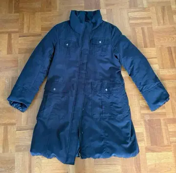 [ 2way 다운 자켓 코트 ] 허리 드로우 스트링 포함 네이비