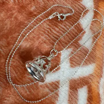 실버 크라운 왕관 목걸이 925 미드센추리 아르데코