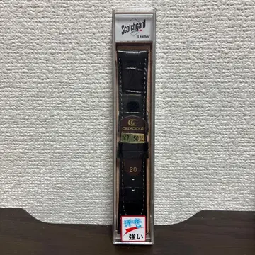 스코치가드 천연 가죽 소가죽 엠보 시계 교체용 벨트 블랙 20mm