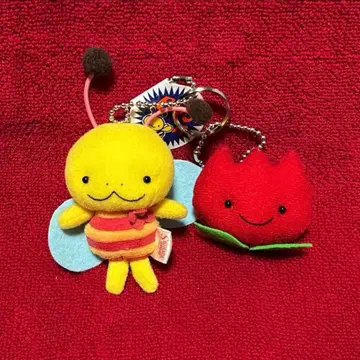 시나다 Boon 마스코트 키링 꿀벌&튤립 봉제 인형