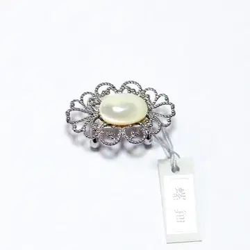 오비 고정 띠 나전칠기 화이트 계열 [ 오하라 상점 꽃 책갈피 ]