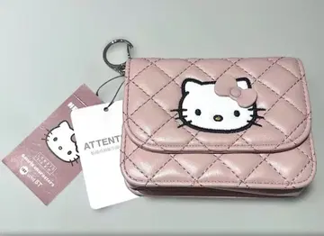 로리즈팜 키티 퀼팅 카드 케이스 키 참 핑크