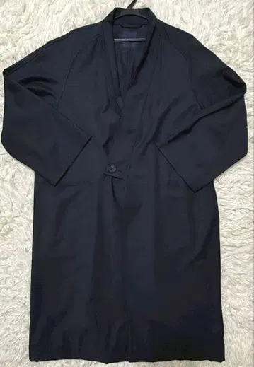 RAINMAKER KYOTO 롱 코트 네이비 스트레치 워셔블