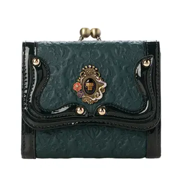 [ 새상품 ] ANNA SUI 안나수이 셀팡 백사 접이식 지갑 그린