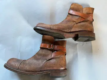 BUTTERO 빈티지 브라운 가죽 엔지니어 부츠 사이즈 42