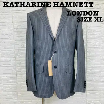 캐서린 햄넷 XL 테일러드 자켓 스트라이프 그레이[6362]