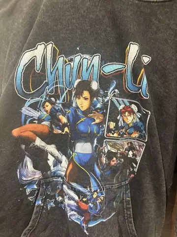 캐릭터 후드티 춘리 구제 의류