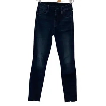 [ MOTHER ] 스키니 데님 다크 블루 프린지 밑단