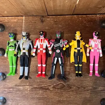 슈퍼전대 히어로 액션 피규어 6체 세트 소프트 비닐