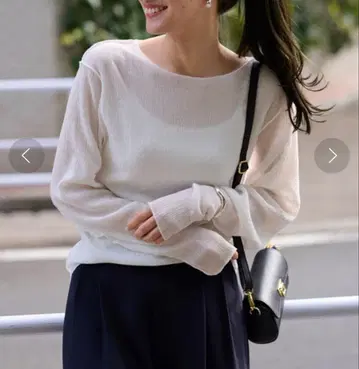 [정가 12100엔] 프레임워크 링크 트리코트 상의 풀오버