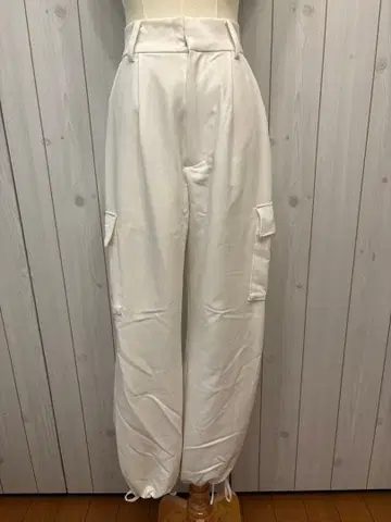 JEANASIS 화이트 카고 팬츠 하이웨스트