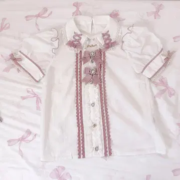 리즈리사 LIZLISA 트윈 리본 액세서리 블라우스