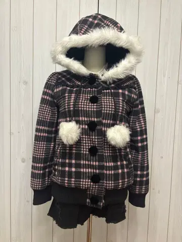 헤이세이 레트로 TRALALA 체크 무늬 더플 코트 [ 레어 ]