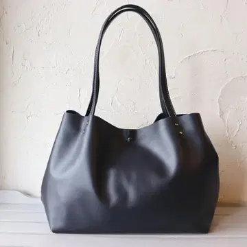 심플 부드러운 네이비 토트 숄더 가죽 핸드메이드 275