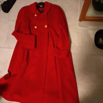 DORMEUIL 빨간색 더블 버튼 롱 코트